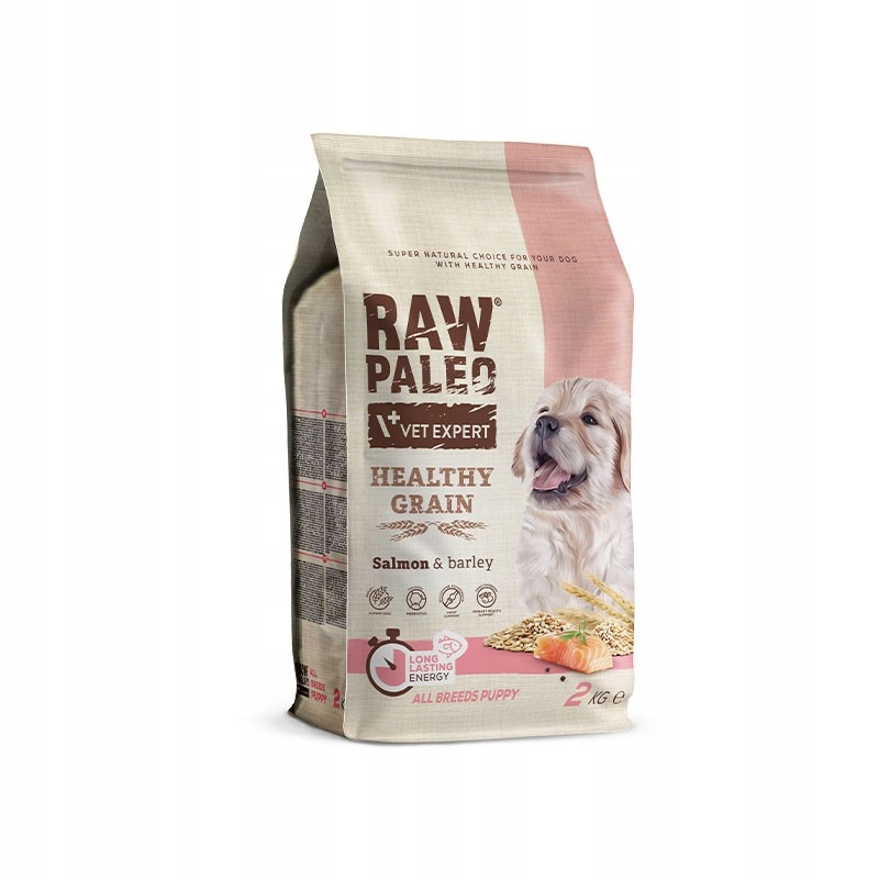 Suché krmivo pro štěňata s lososem Raw Paleo Healthy Grain Puppy 2 kg