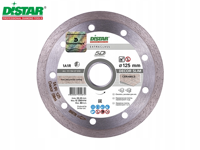 Diamantový kotouč Decor Slim 125 mm Distar, 1,2 mm