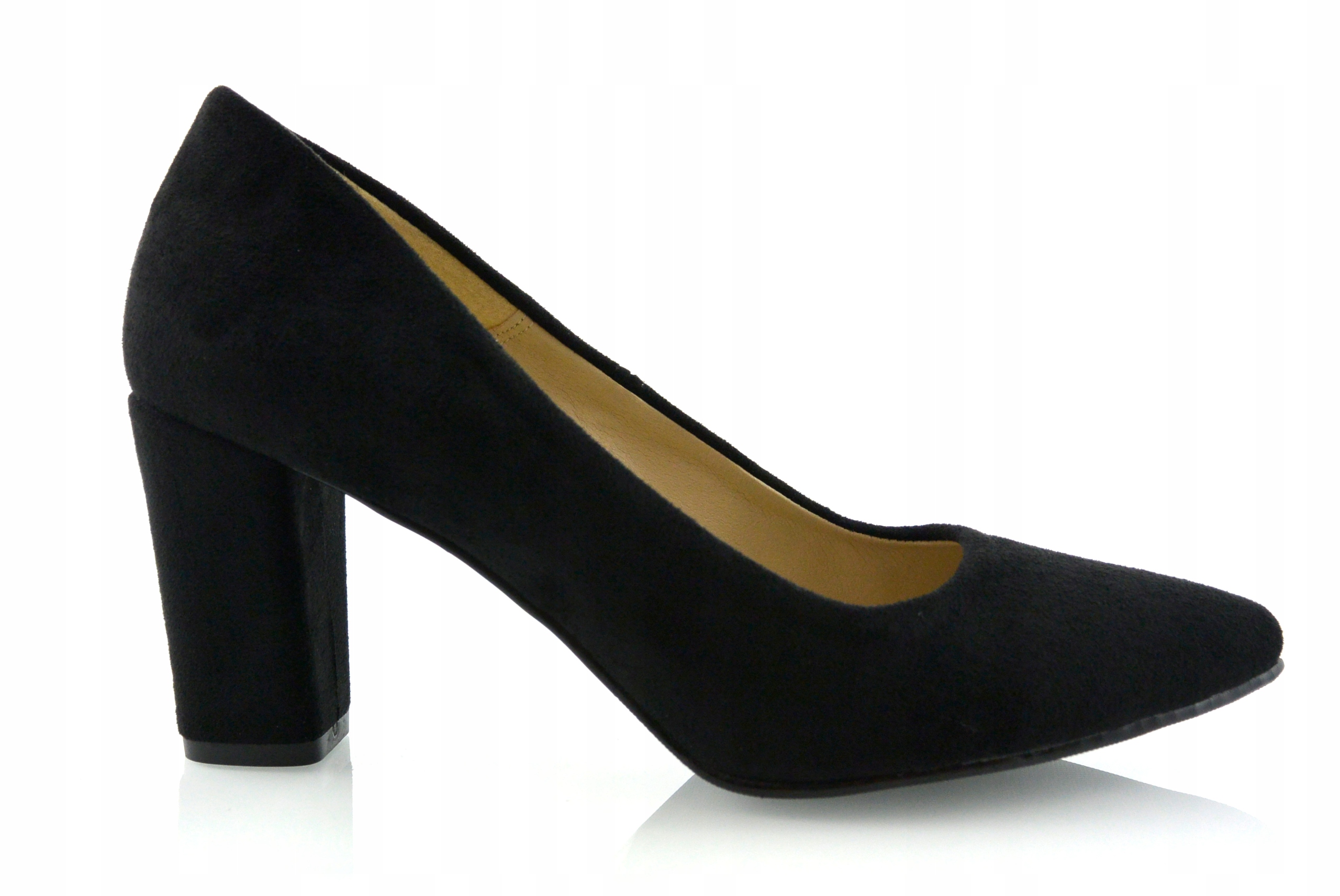 Černé Pohodlné Lodičky Na Stabilním Podpatku, velikost 38