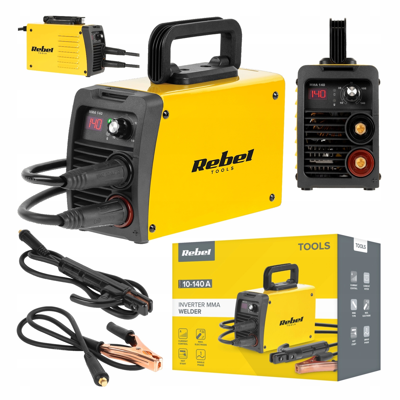 Invertorová svářečka Mma Rebel RB-1040 kompaktní 140A Led