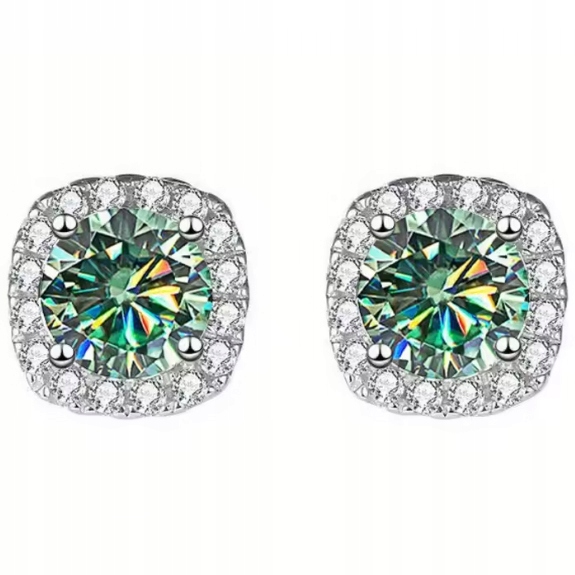 Krásné náušnice z Moissanite 0,5 ct, lesklé stříbro 925