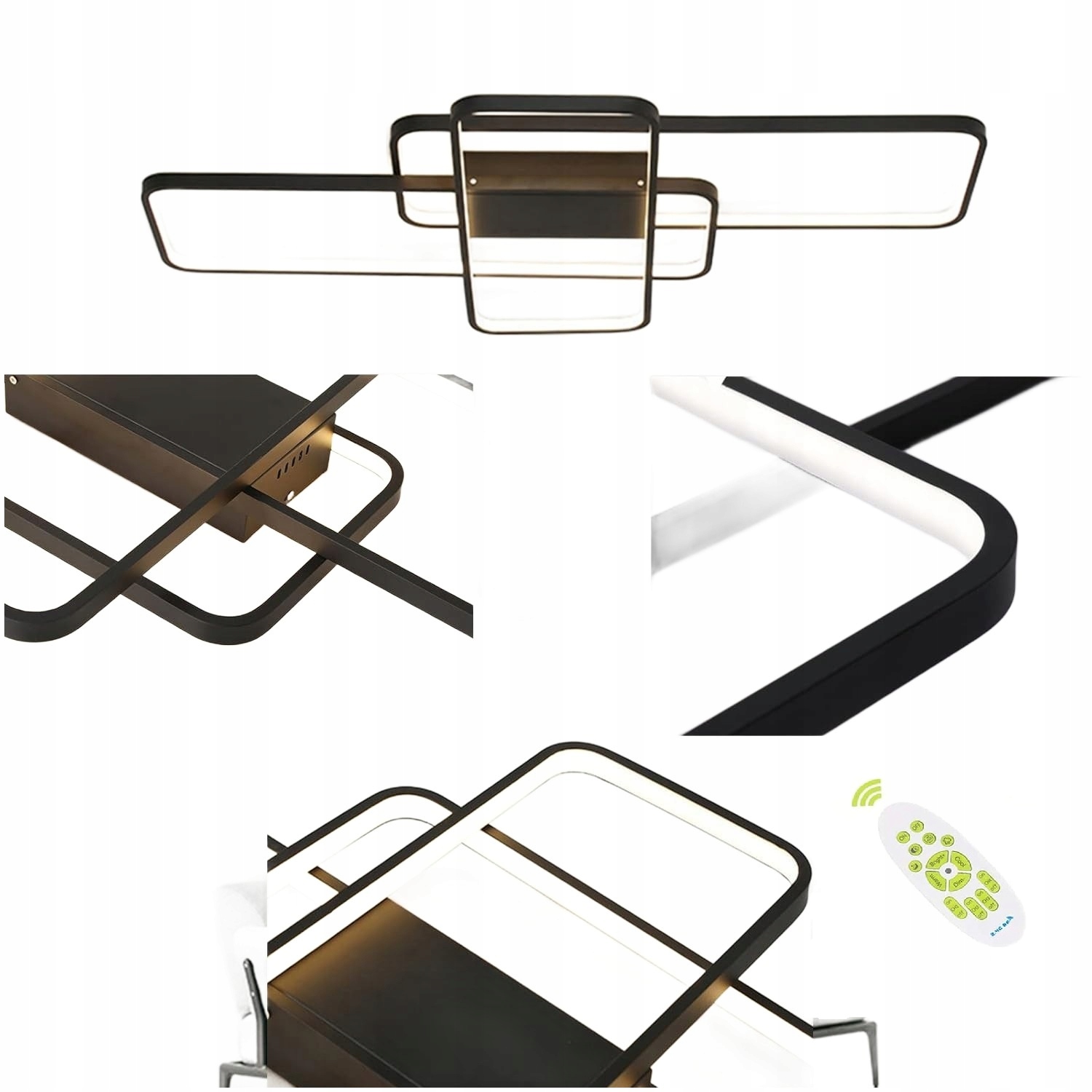 stropní svítidlo Led Závěsná Moderní Lustr Stropní Svítidlo 59W Obdélníkové Svítidlo Dálkový Ovladač