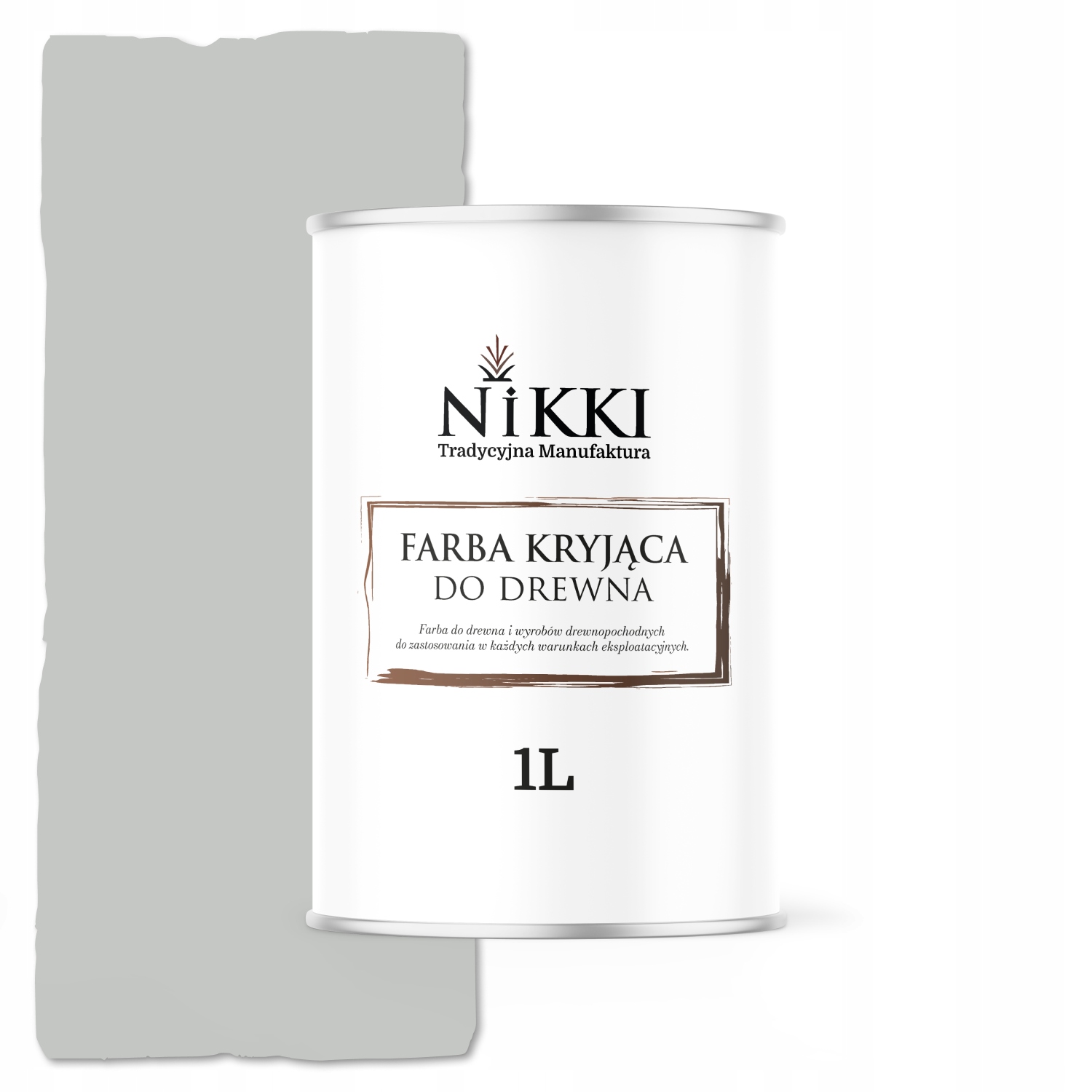 Farba Do Drewna Kryjąca Drzwi Renowacji Kolor Szary Jasny RAL7035 Półmat 1L