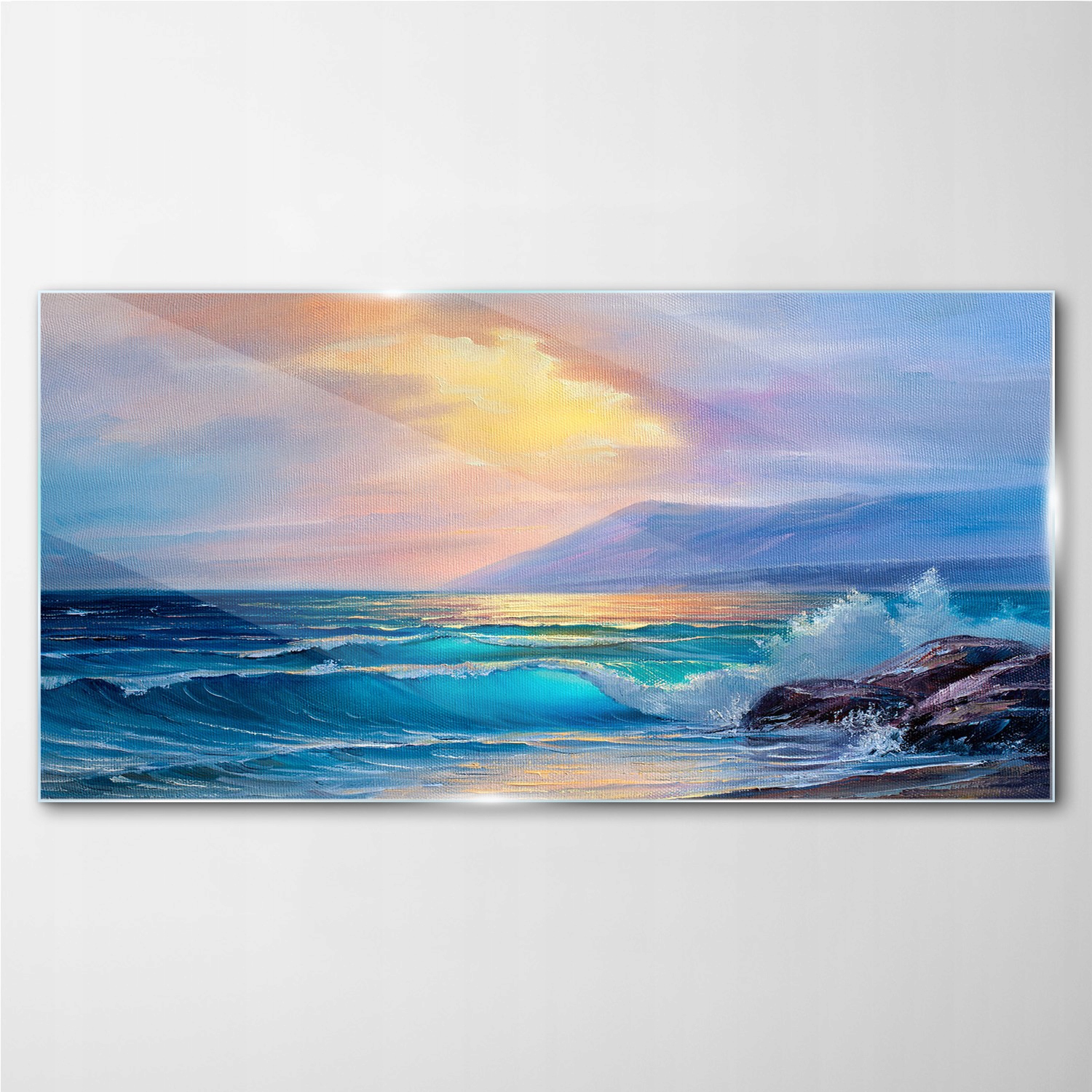 

Obraz na ścianę szklany Wybrzeże fale niebo 100x50