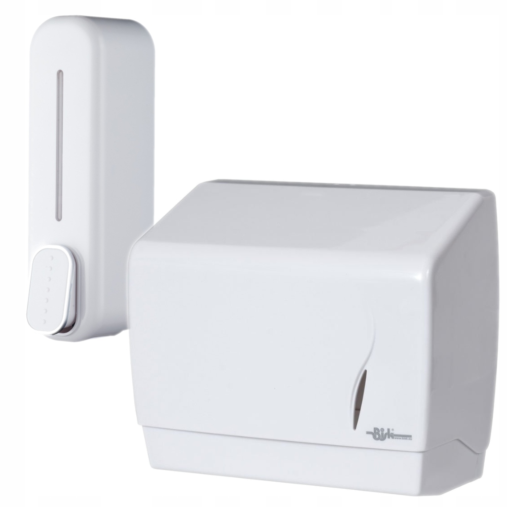 

Zestaw dozowników na mydło w płynie i ręczniki zz