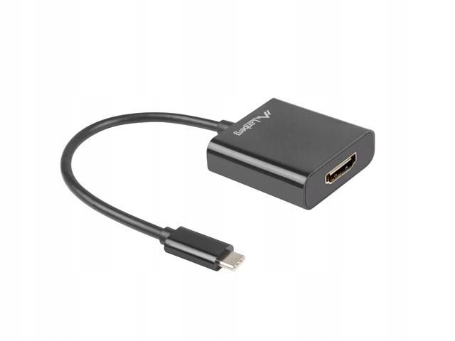 Adapter Lanberg AD-UC-HD-01 Usb typu C M Hdmi F 0,15m kolor czarny