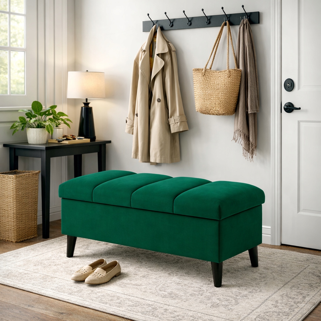 Pufa s úložným priestorom, otvárateľná taburetka, taburetka s úložným priestorom, úložný priestor, 60 cm