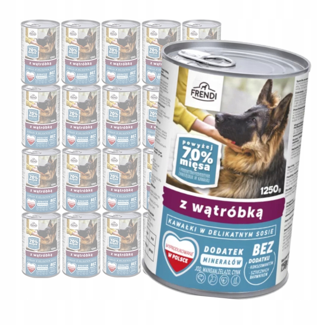 Levně Frendi Kousky s játry v omáčce 20 x 1250 g Vlhké Krmivo pro dospělé psy