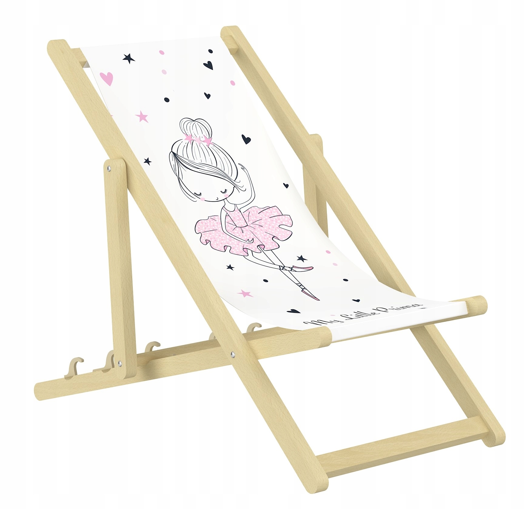 LEŻAK DZIECIĘCY dla dzieci OGRODOWY PLAŻOWY 1+2 grafiki drewniany Marka inna
