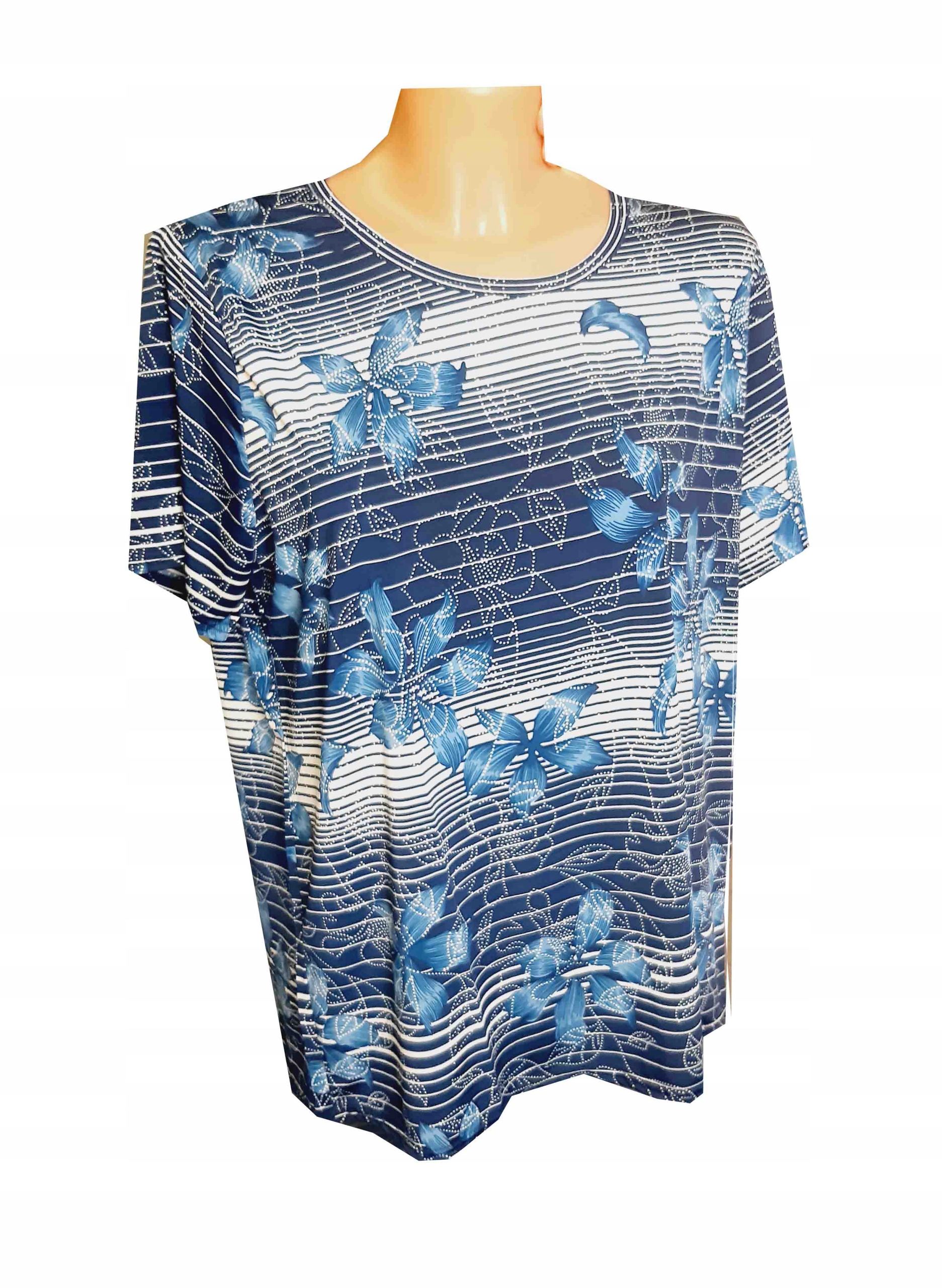 

Bluzka Koszulka wygodna kobieca kwiaty 3XL/4XL