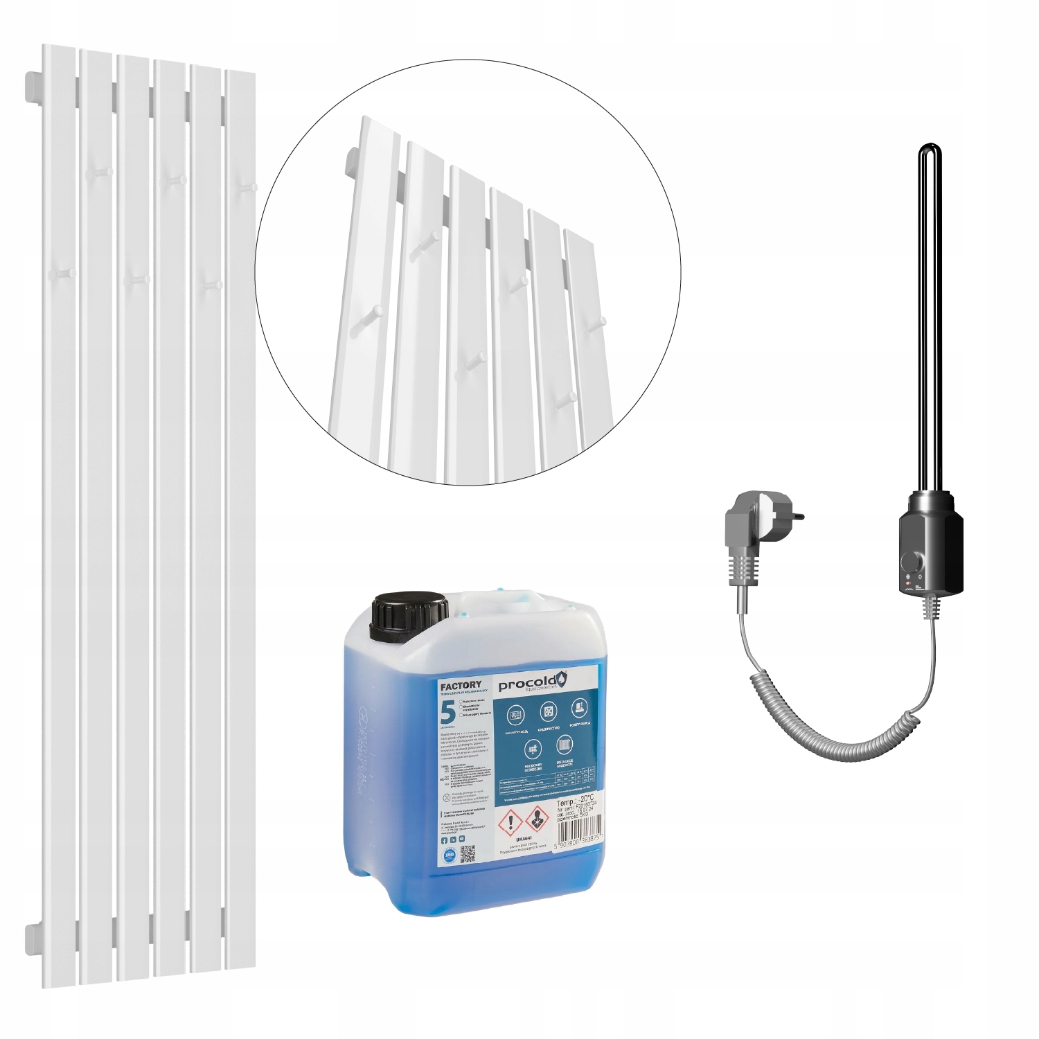 Set Elektrický ohřívač Bellohook 140x45 Bílý Lesk