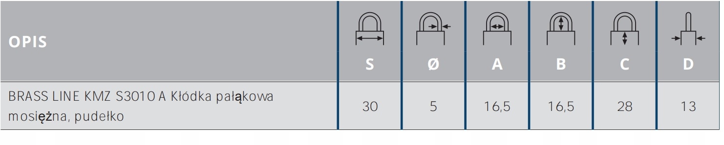 Kłódka Gerda 30mm Mosiężna Atestowana Trzy Klucze Informacje dodatkowe Odporność na warunki atmosferyczne Atest