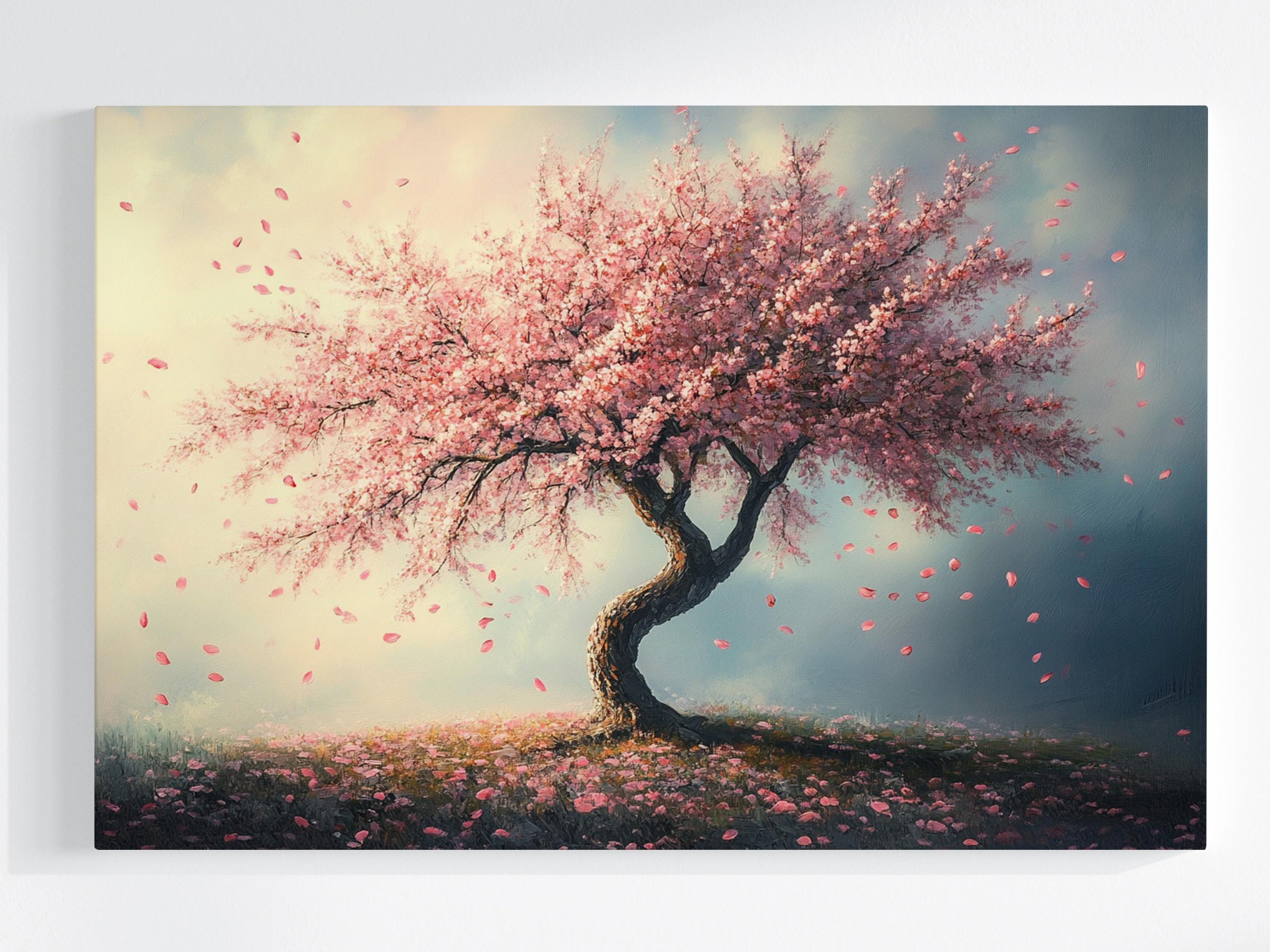 Obraz Na Plátně Canvas Příroda Dřevo Květiny Višeň Jaro 120x80