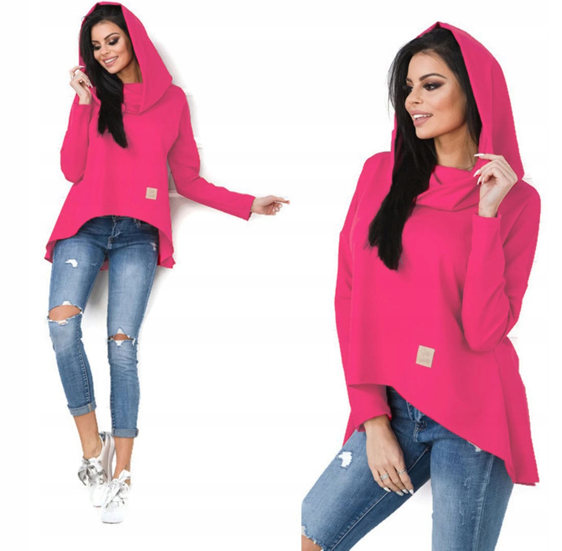 

Asymetryczna Tunika Bluza Sukienka Komin Kaptur L