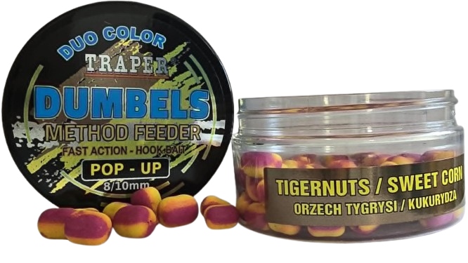 dumbels pop-up Mf Duoco Traper 8-10mm op.30gr Orzech Tygrysi-Kukurydza