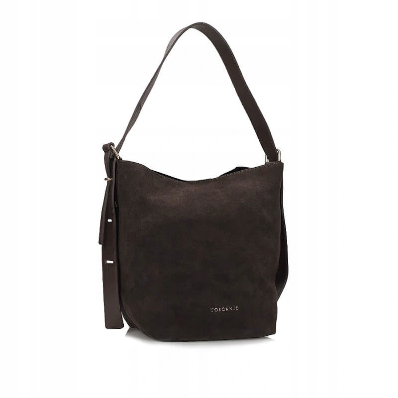 Dámská kabelka Toscanio G100 C.hnědá D23 tmavě hnědá, semišový sáček