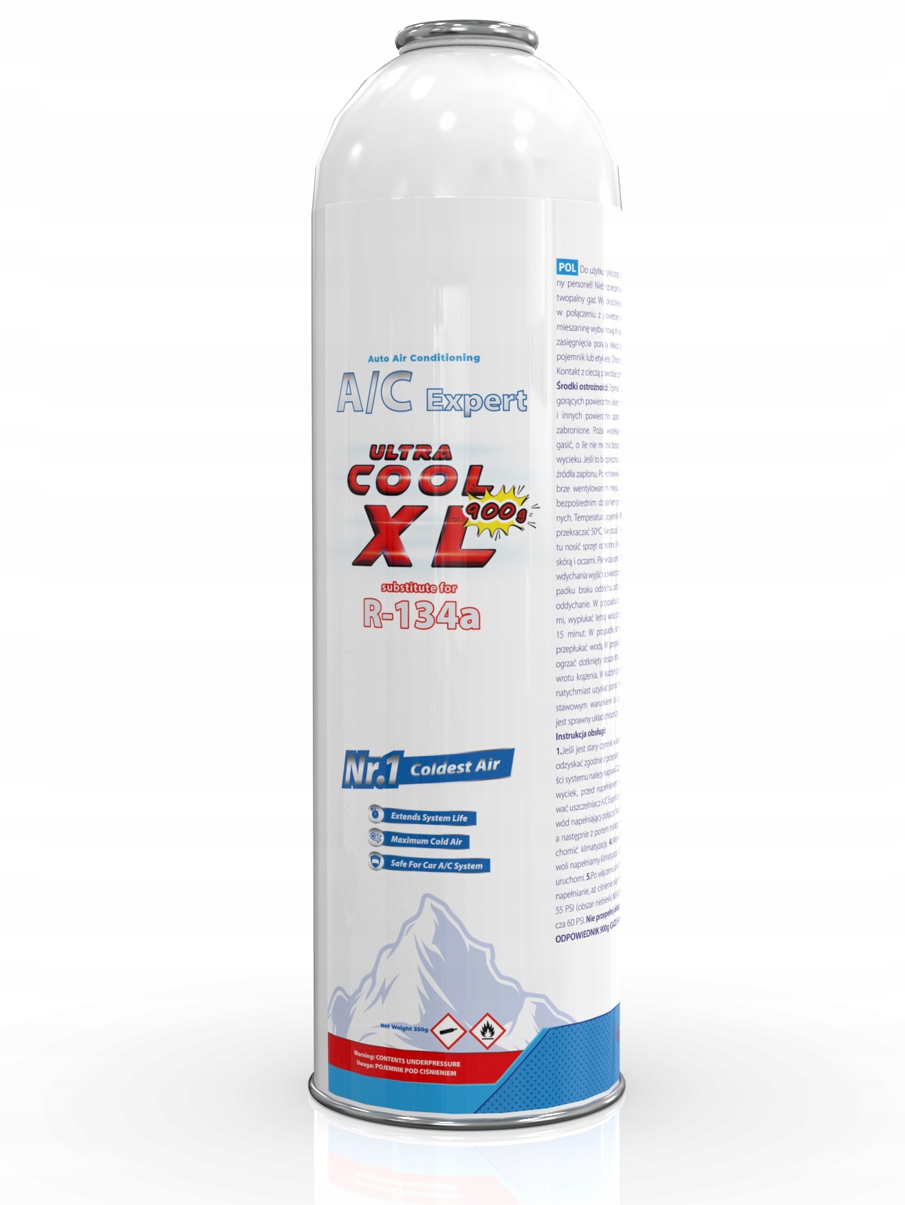 GAZ DO NAPEŁNIANIA KLIMATYZACJI AUT R134A 900gr