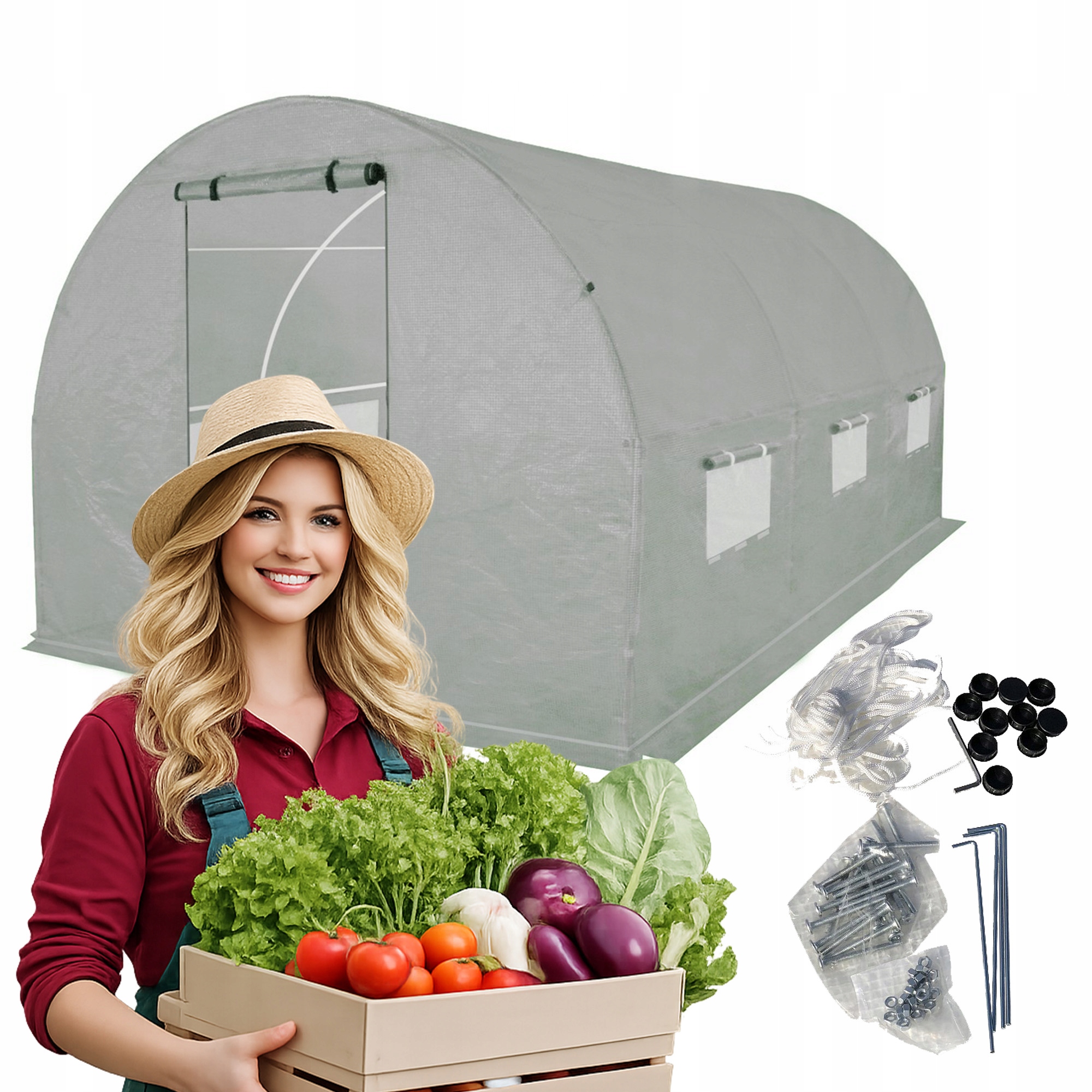 Zahradní fóliový tunel Skleník 2,5x4 m Fólie/Foliak 10 m2 šedý silný 25⌀