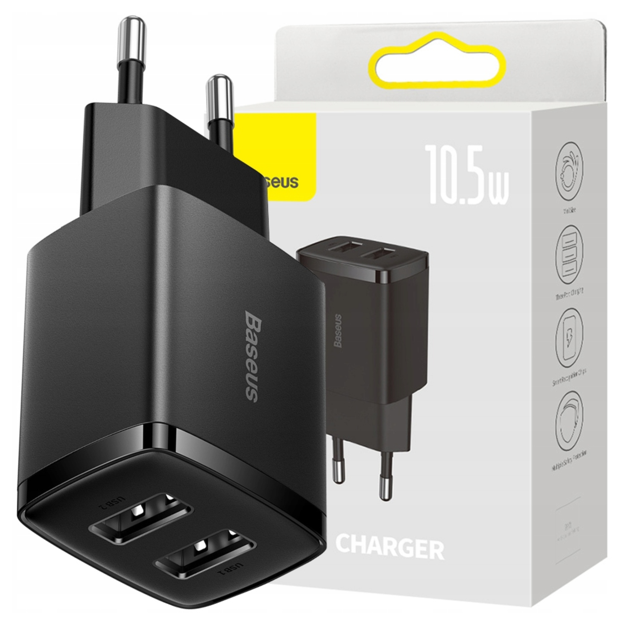 Baseus Ładowarka 2X Usb Do Telefonów Tabletów 10.5W Z Funkcją Quick Charger