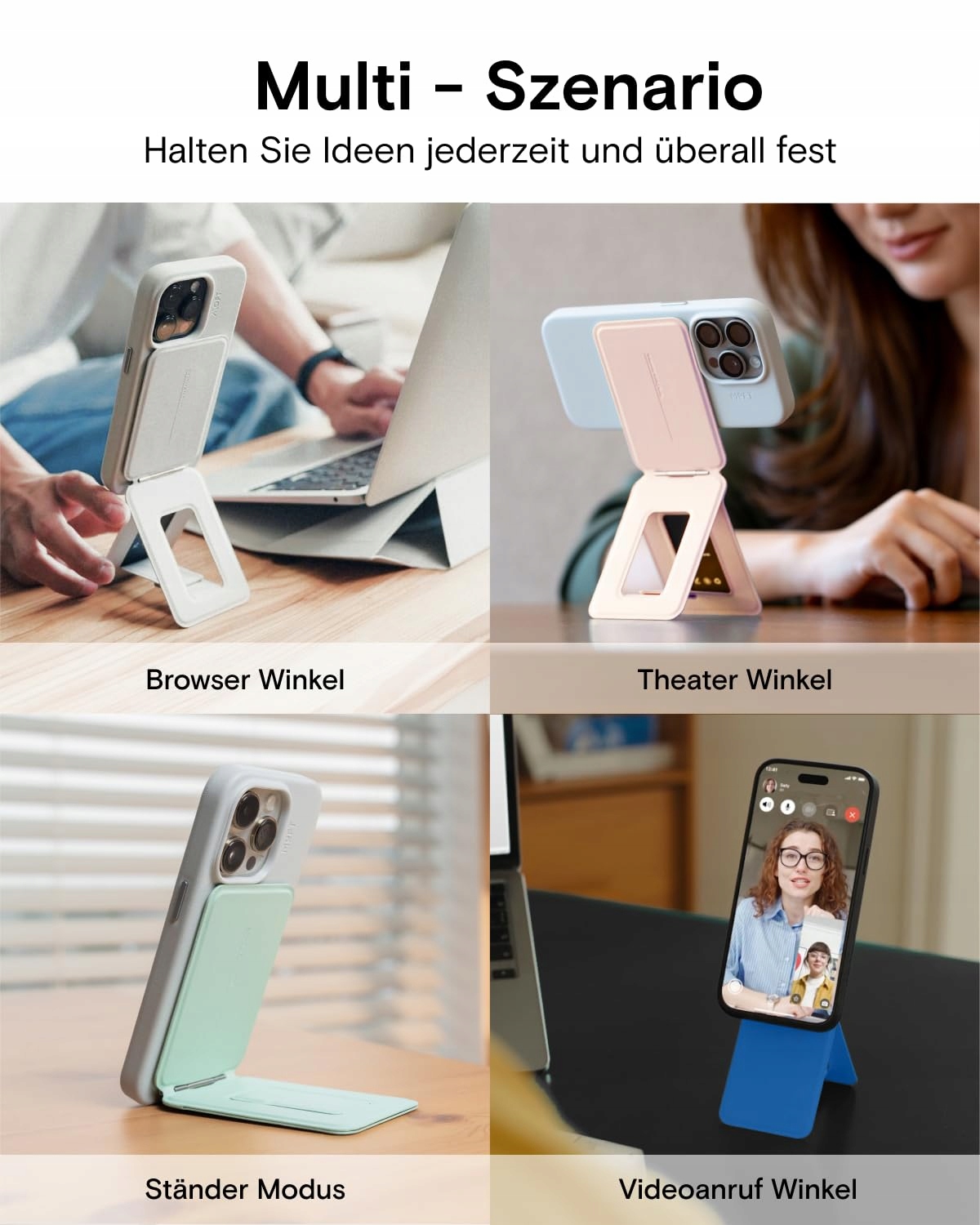 MOFT Magnetyczny Stojak Na Telefon Z Regulacją Kąta iPhone 16-12 Różowy — miniatura 4