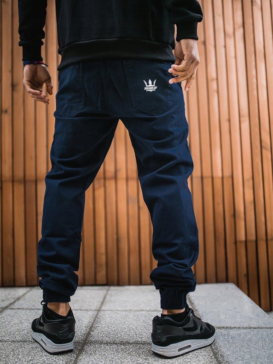 Joggerové Kalhoty Jigga Wear Stitch Crown Navy/ White vel. XL