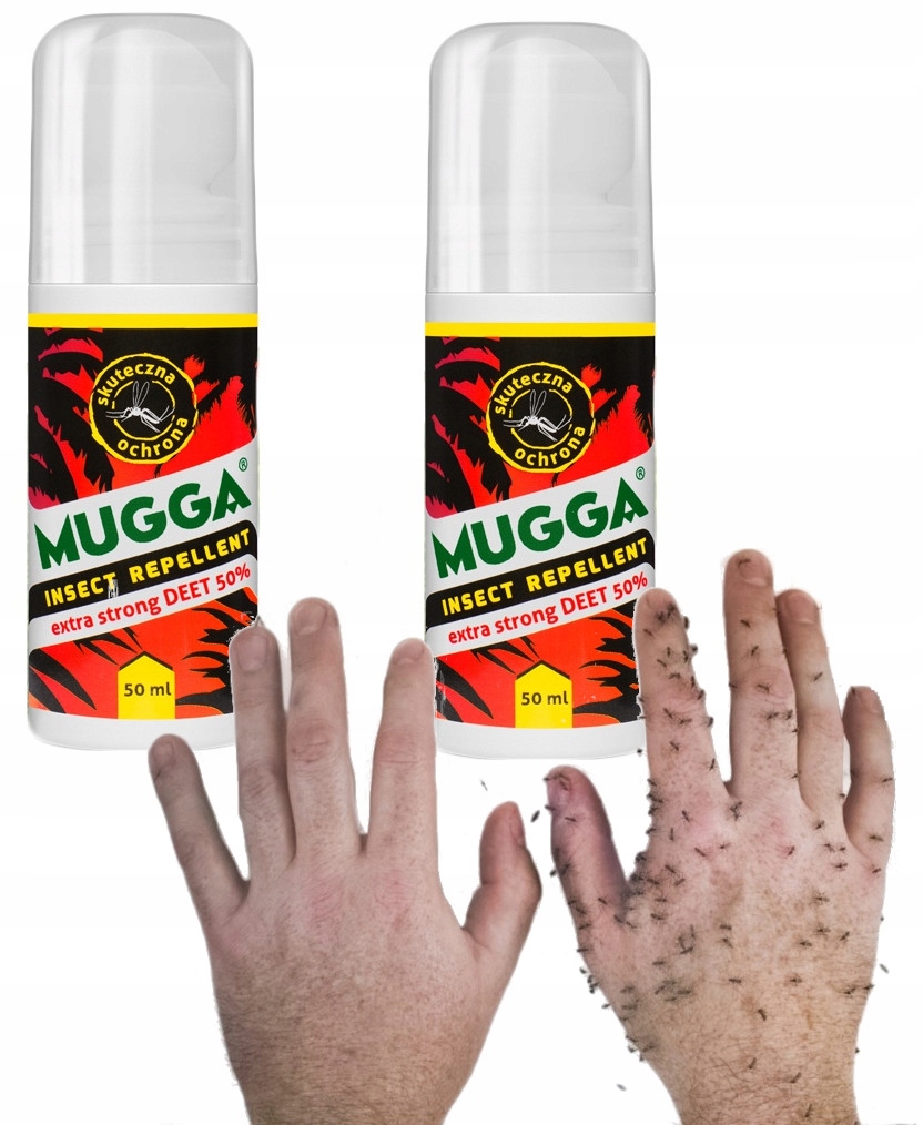 Фото - Відлякувачі комах і тварин Strong Zestaw 2x Mugga mleczko  Roll-on 50 Deet środek na komary i kleszcze 