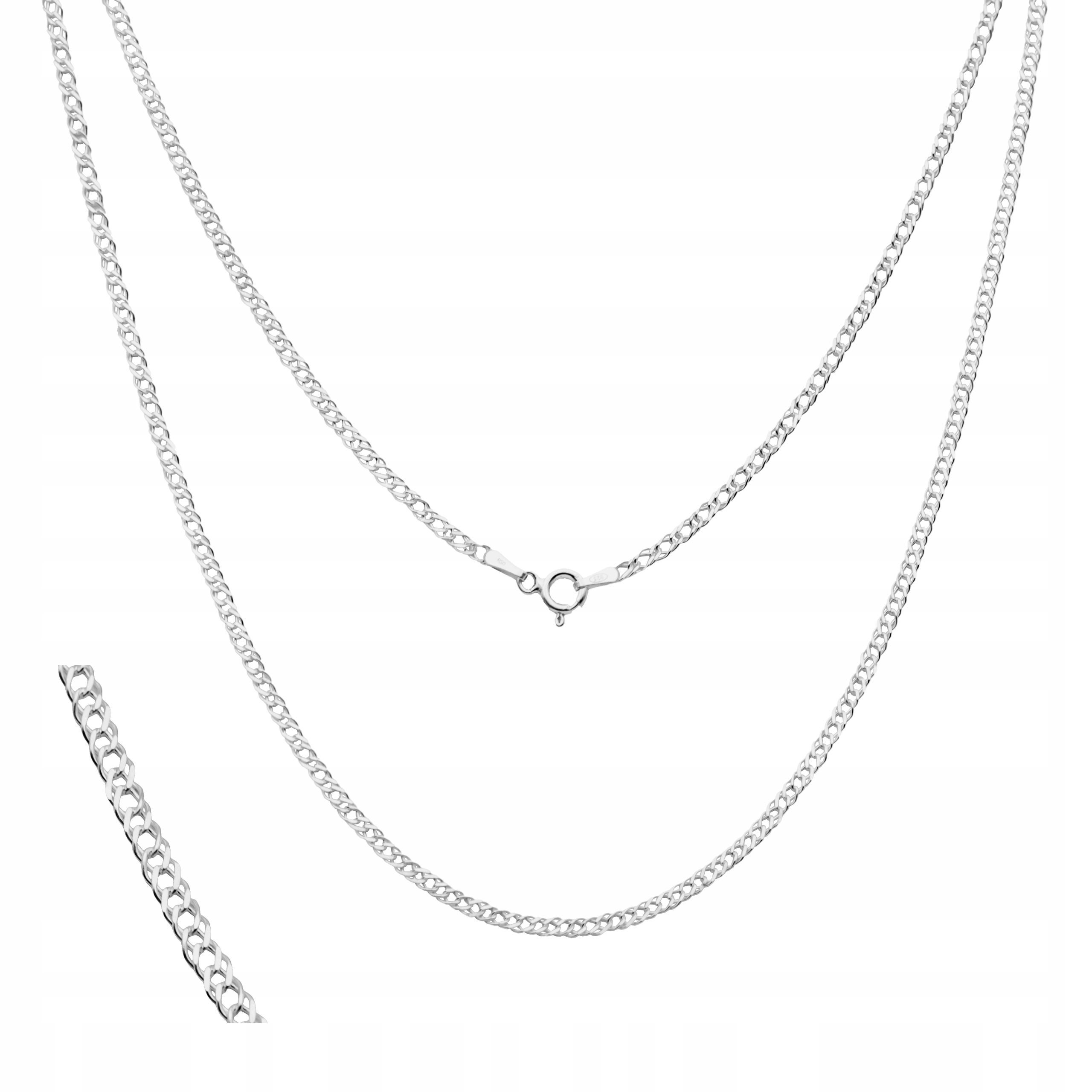 Stříbrný řetízek ryzost 925 Splétaný Rombus Rombo pro přívěsky 60 cm x 2.5 mm