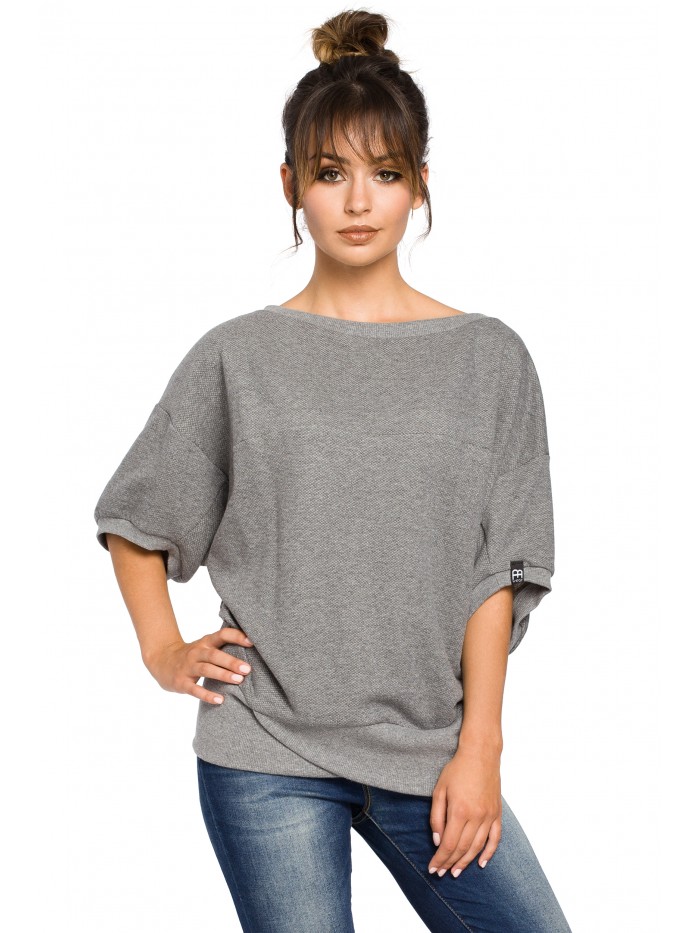 

Eu 2XL/3XL B048 Bluza oversize z rękawami kimono -
