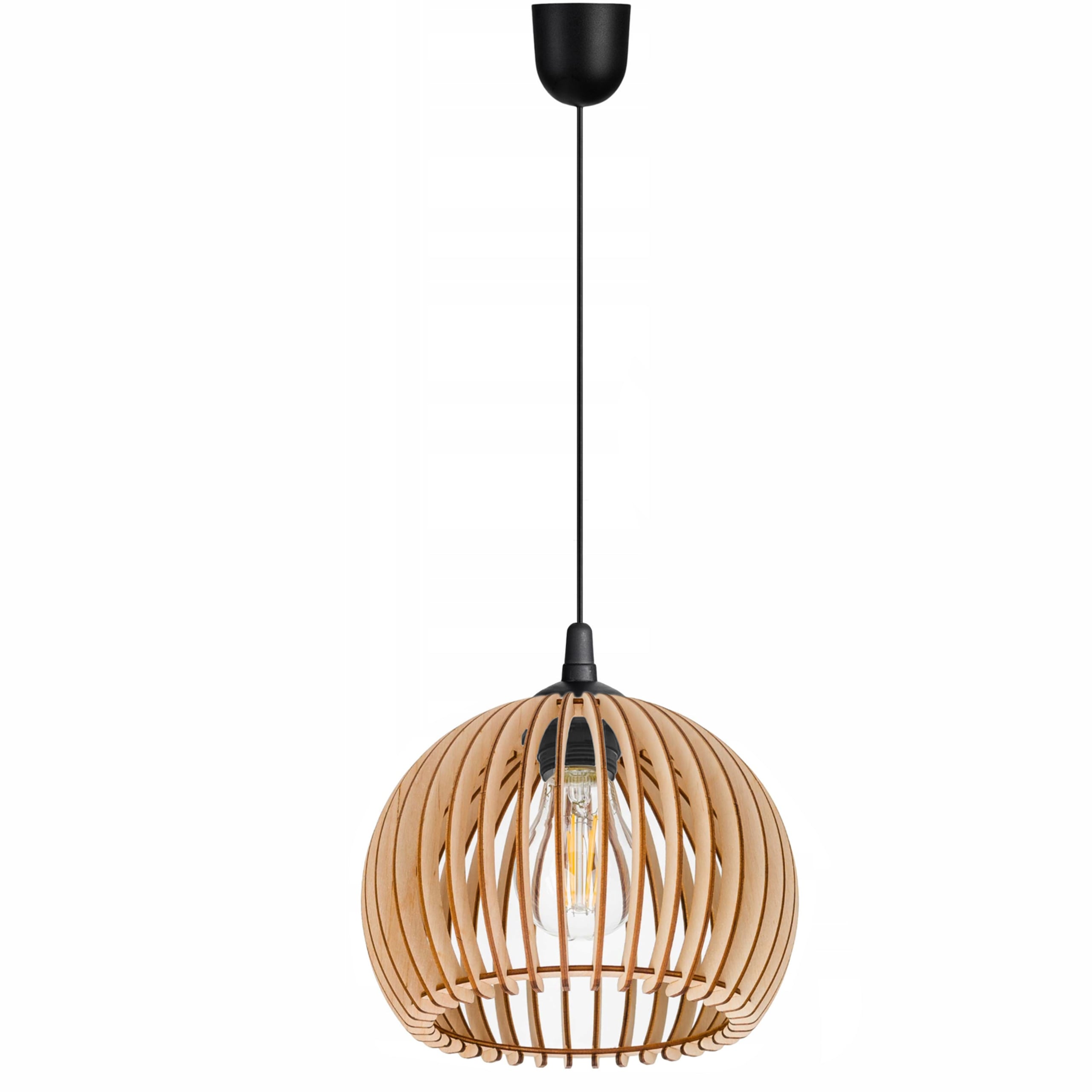 STYLOWA LAMPA WISZĄCA SUFITOWA ŻYRANDOL LED BOHO Drewniana KULA 1 x E27 Marka INECT