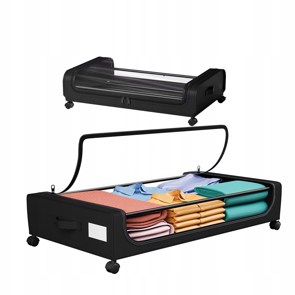 2x Organizer Kontejner Na Kolečkách Pod Lůžko Skříň Černý