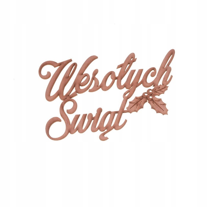 5 szt napis Wesołych Świąt kolor miedziany
