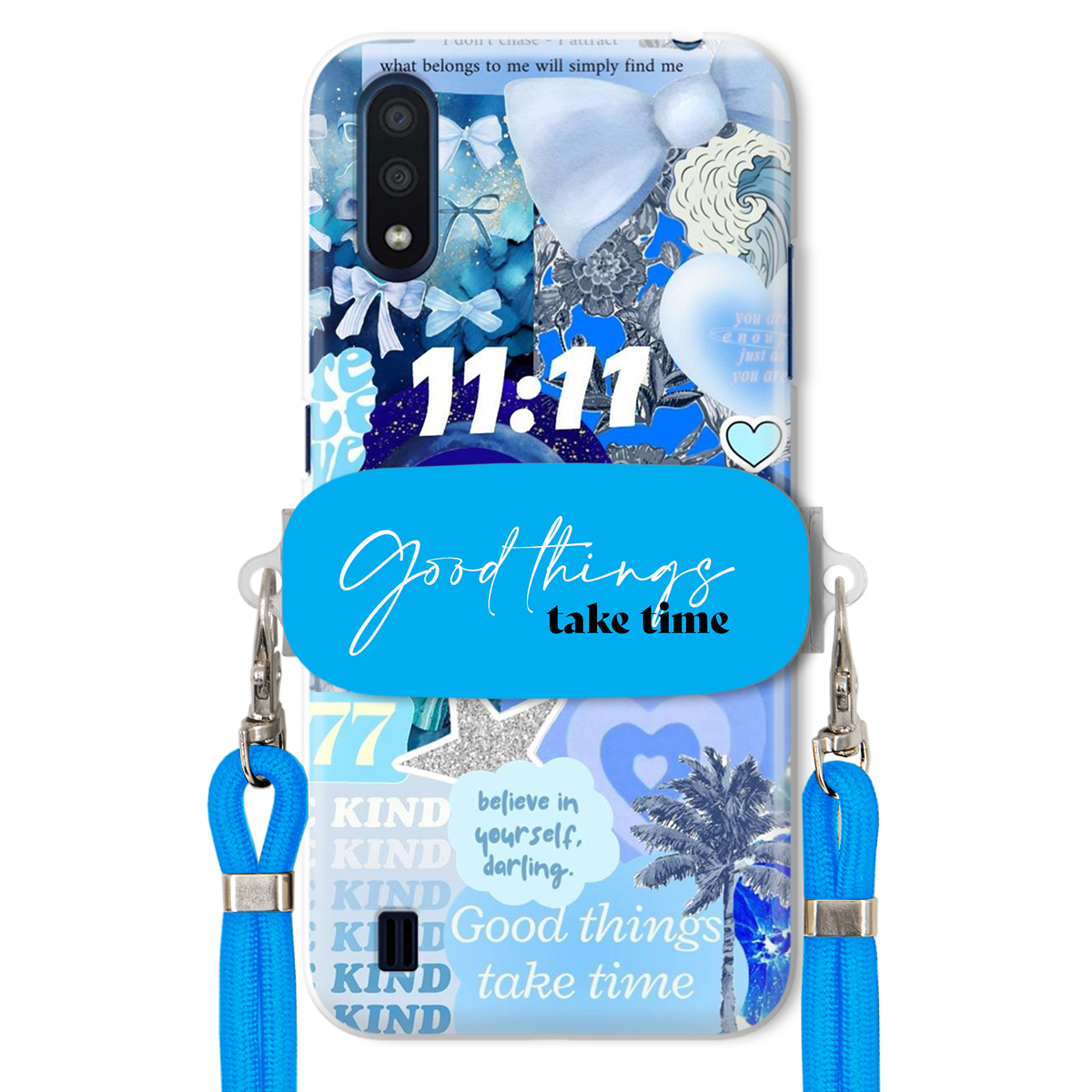 Puzdro pre Samsung M01 Držiak na vodítko Crossbody Good Things Take Time Lata