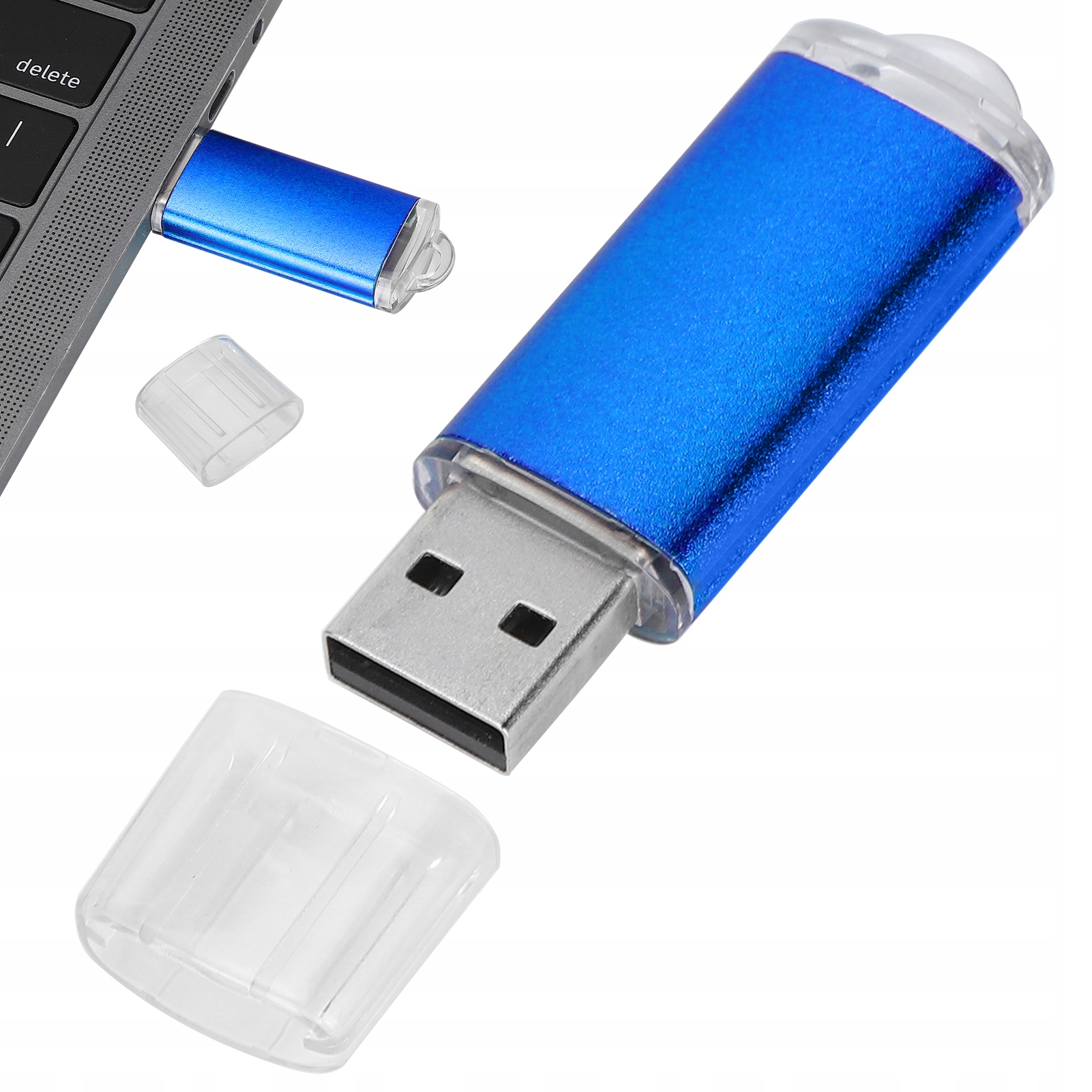 Flash Memória Usb Átlátszó Ház Kék Hordozható Memória 8GB