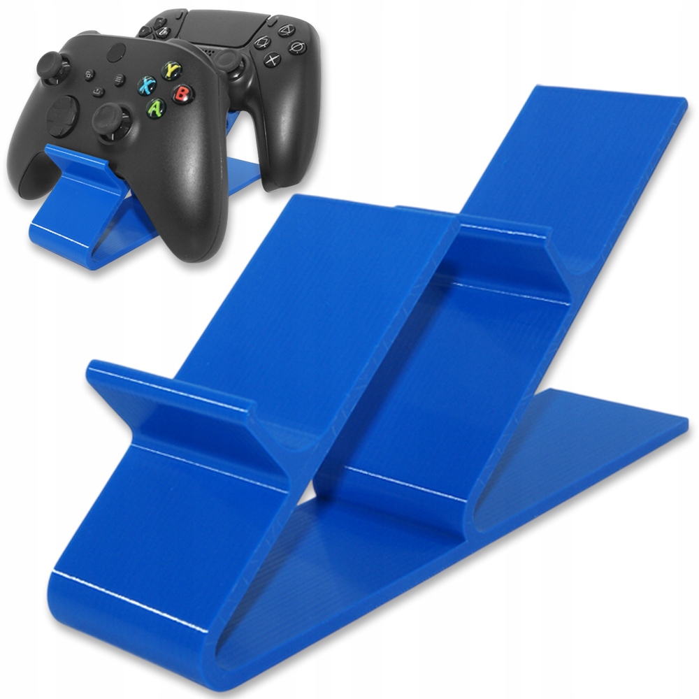 STOJAK UCHWYT PODSTAWKA PODWÓJNA NA DWA PADY PADA XBOX PS5 NIEBIESKI