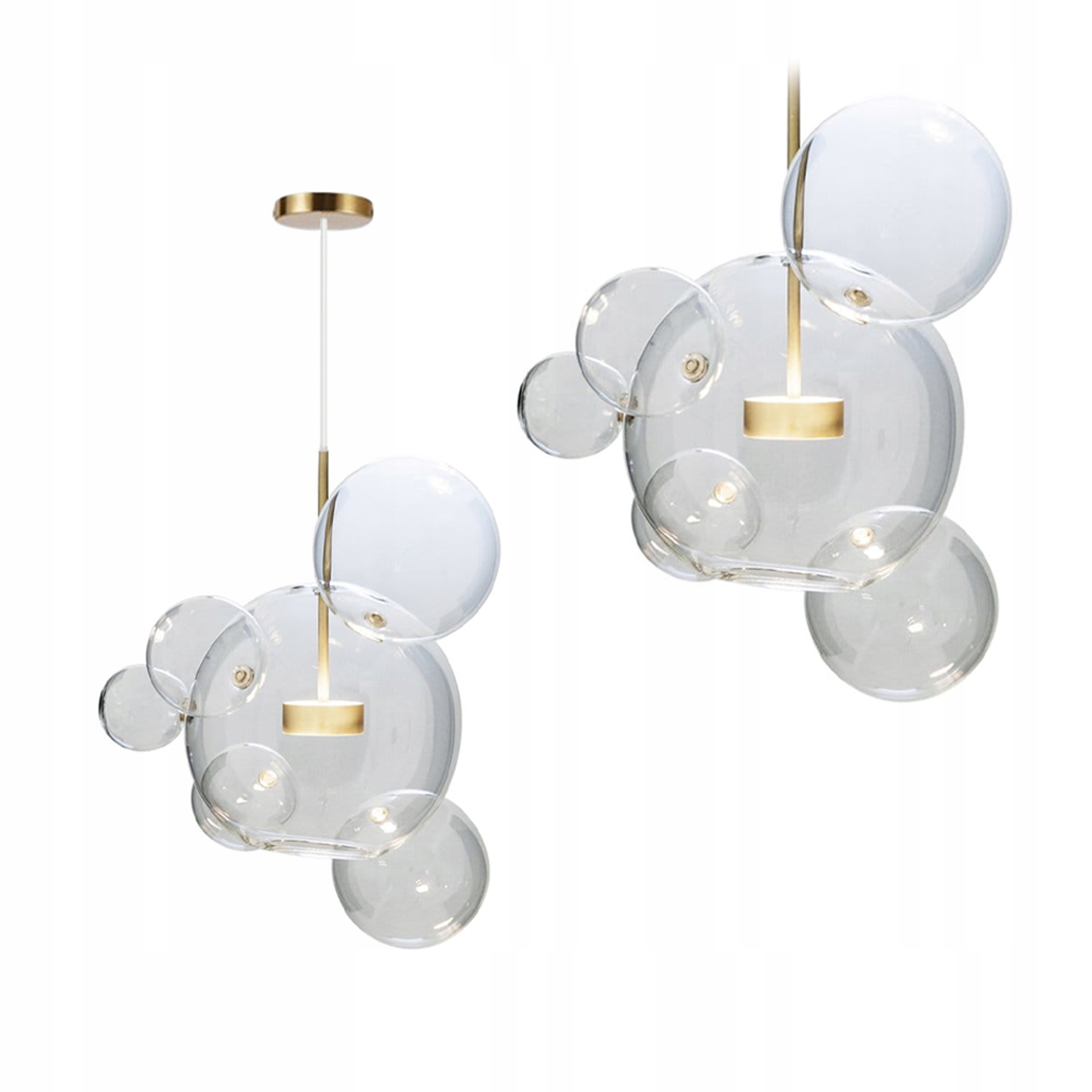 

Lampa Sufitowa Szklane Kule Złota Gold 6 Punktów