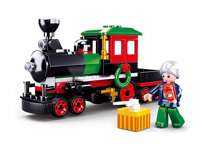 

Klocki Sluban Pociąg Świąteczny Lokomotywa