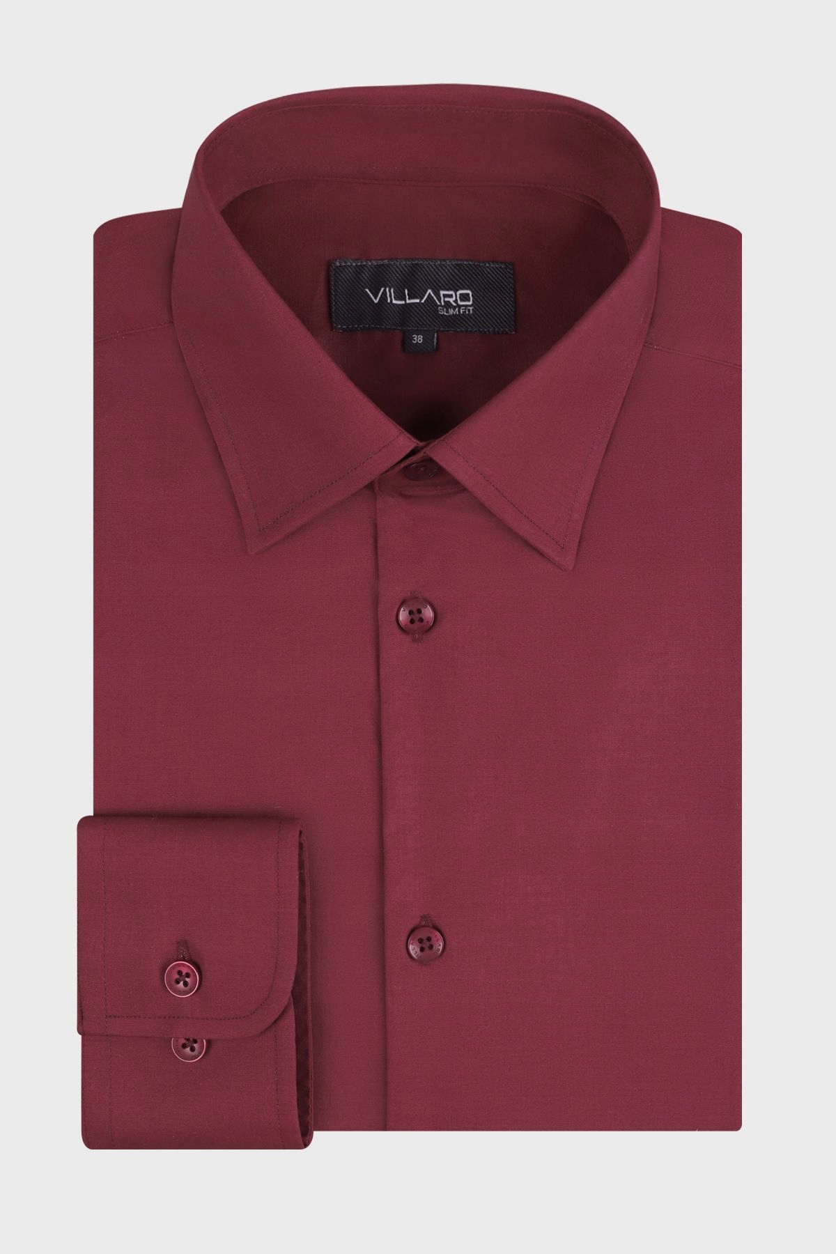 Bordó pánská košile 42-164/170 Slim Fit