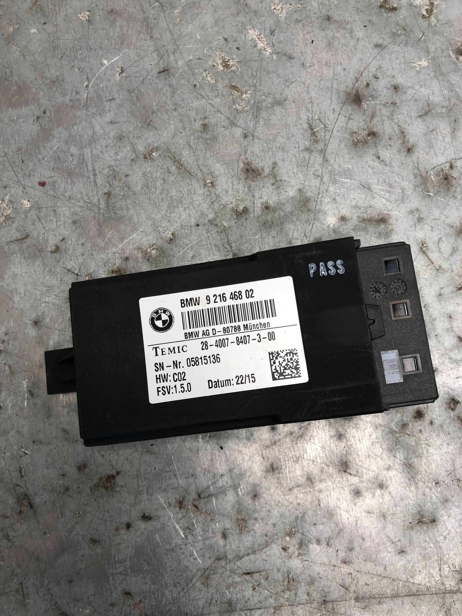 module control unit seat BMW F10 LCI 9216468