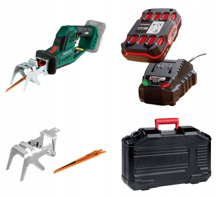 Píla na konáre Parkside Pasa 20-Li D3 Akumulátor 2AH Nabíjačka Kufor