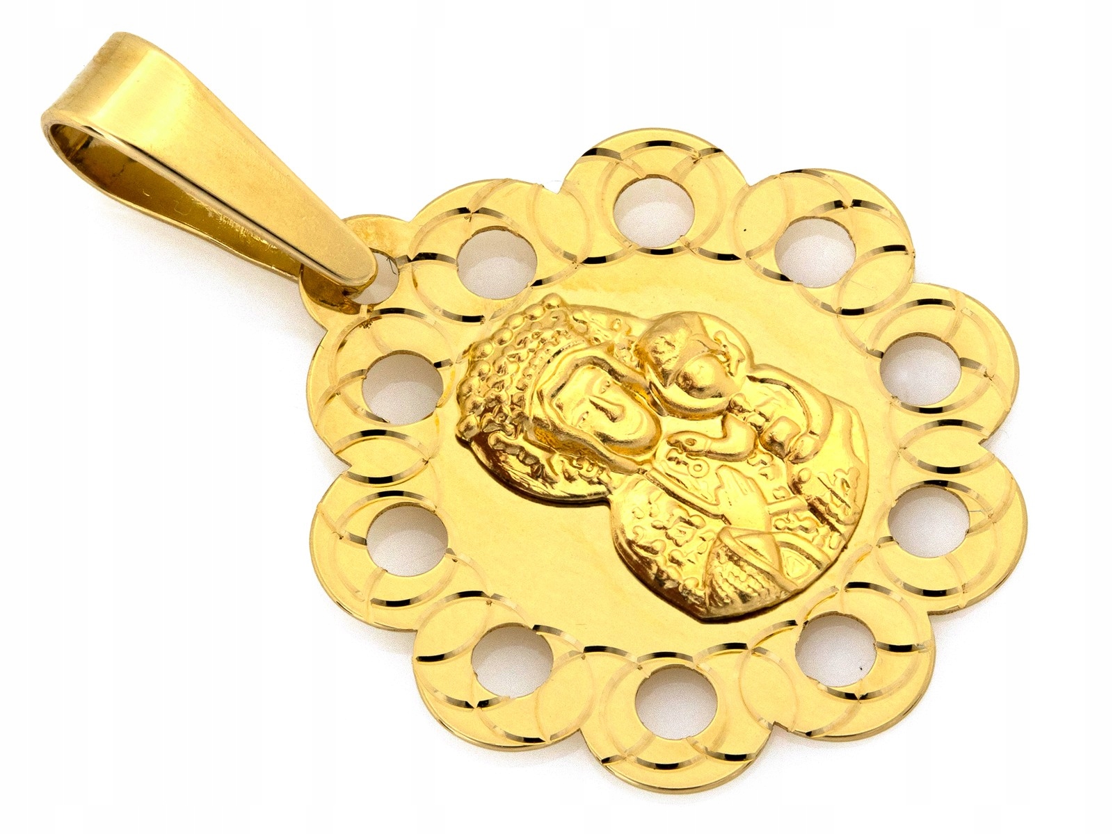 Zlatý medailonek ryzosti 585 na svaté přijímání pro dívku, váha 1.10 g, 14 kt