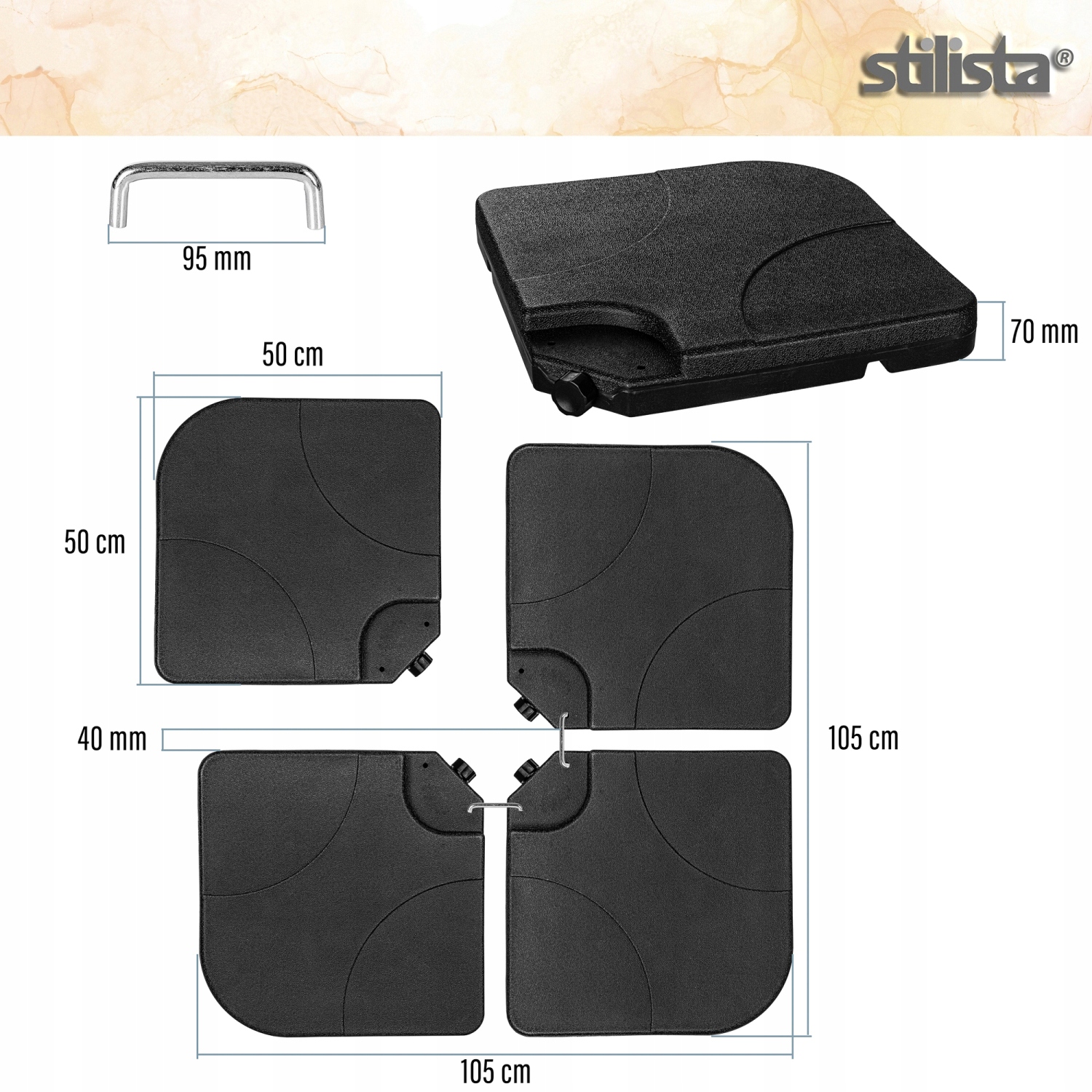 STOJAK PODSTAWA POD PARASOL OGRODOWY OBCIĄŻNIK Kolor czarny