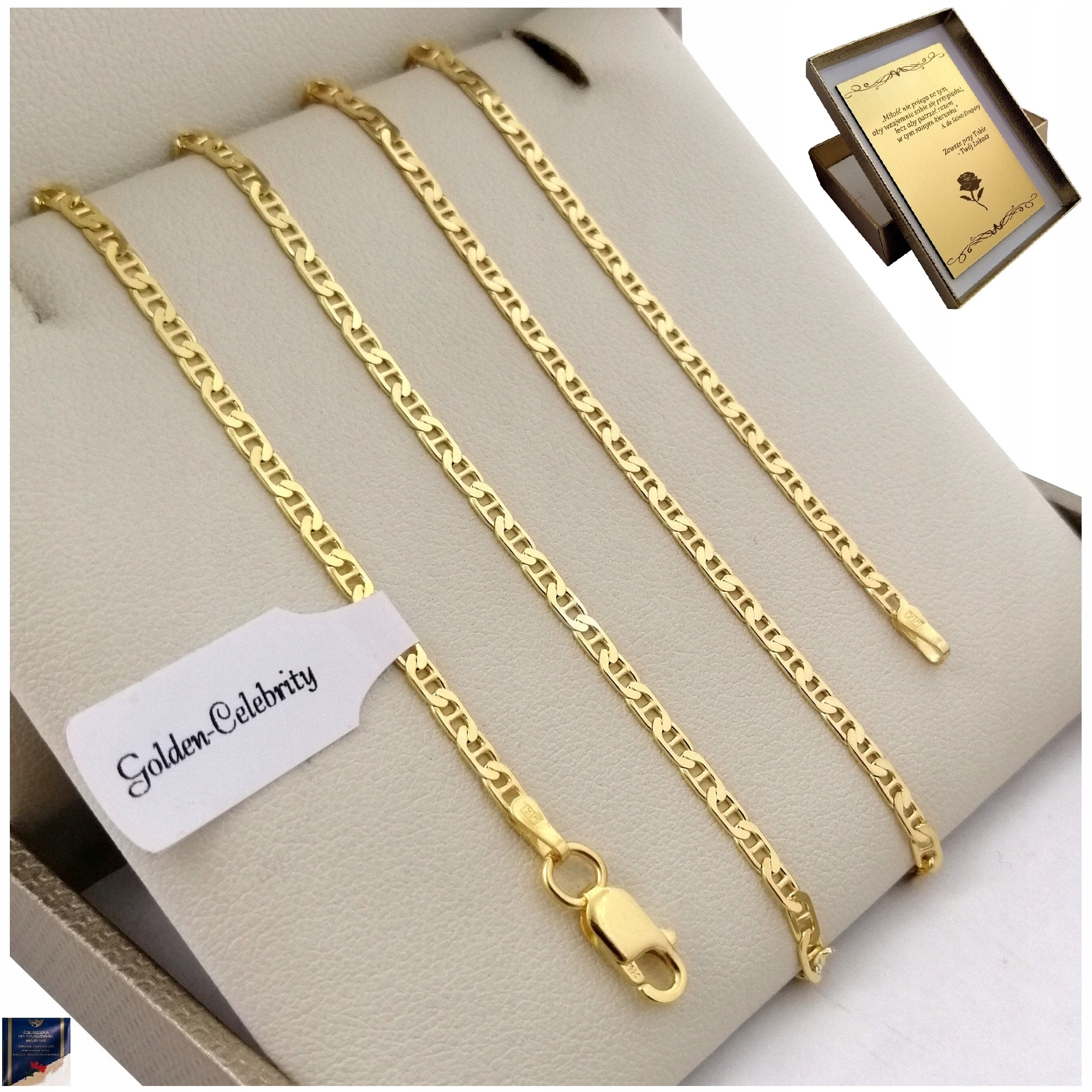 Elegantní Zlatý Řetízek Gucci 55 cm/2,5 mm 925 Gravírování Bonus