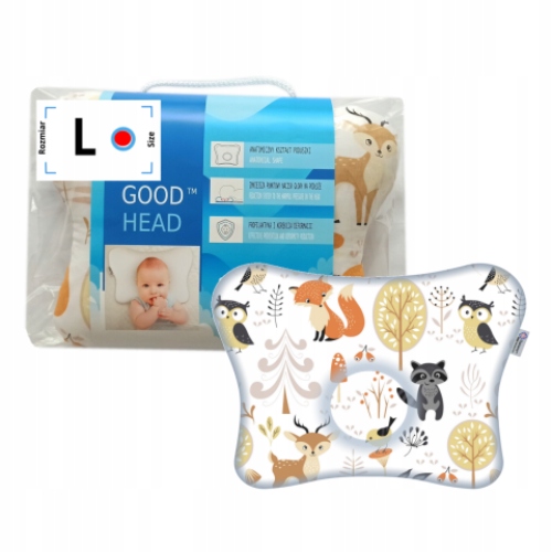 Polska poduszka korygująca na płaską główkę |Good Head Rozmiar L | Forest