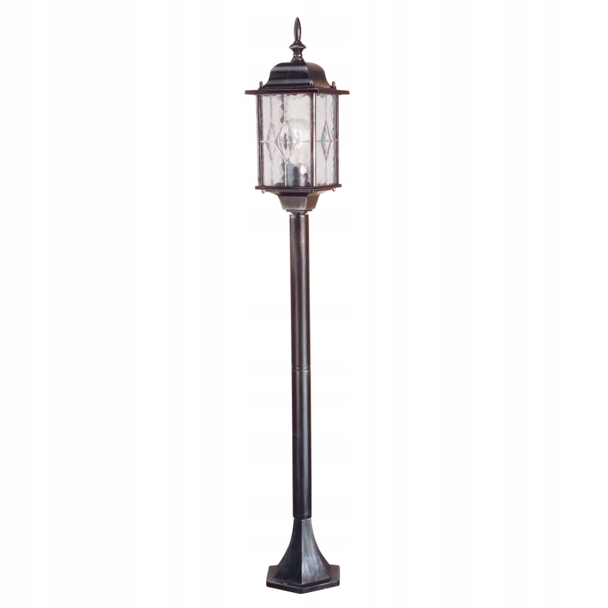 Venkovní stojací zahradní lampa černá klasická skleněná 123 cm Elstead