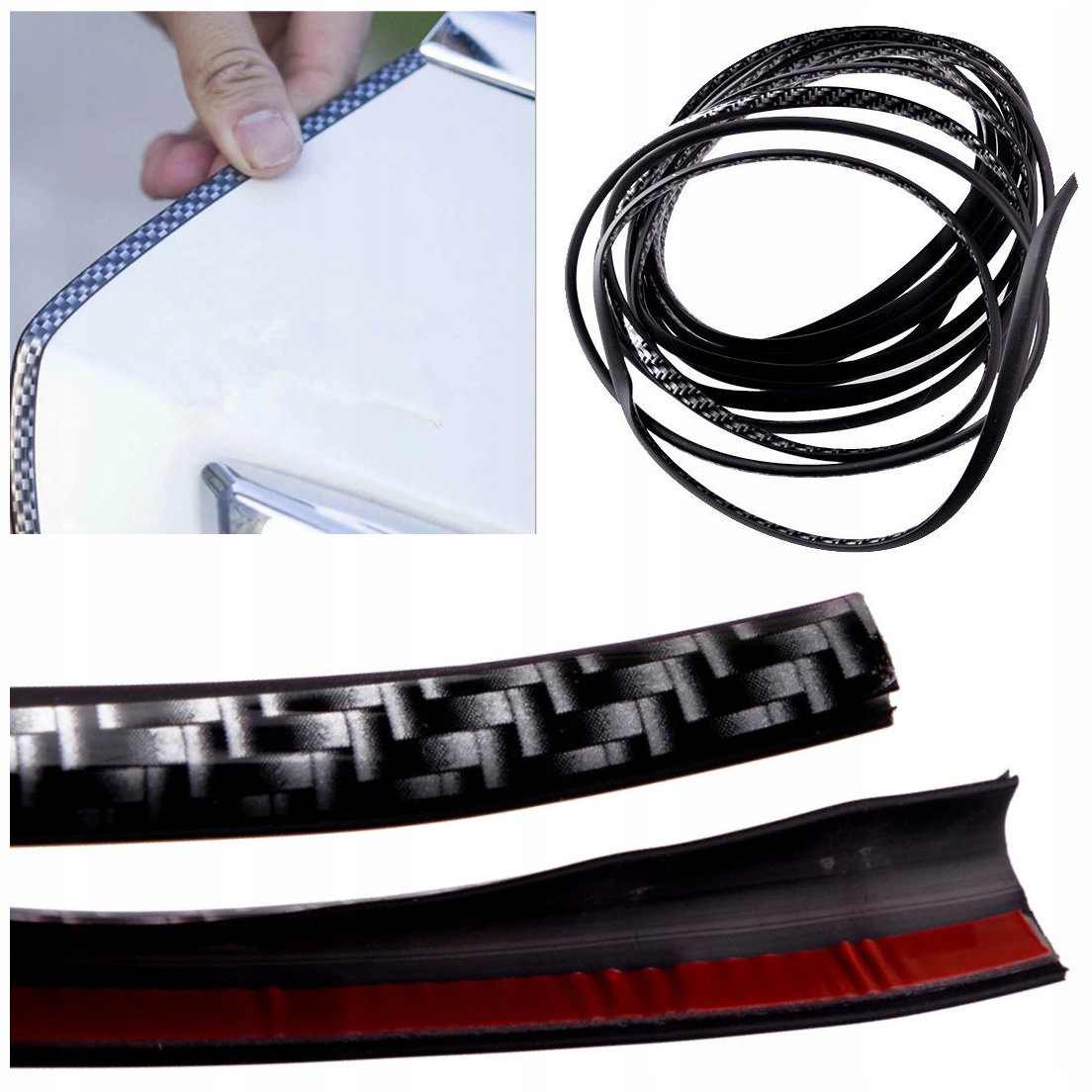 TAŚMA USZCZELKA NA KRAWĘDZIE I LUSTERKA CARBON 5M