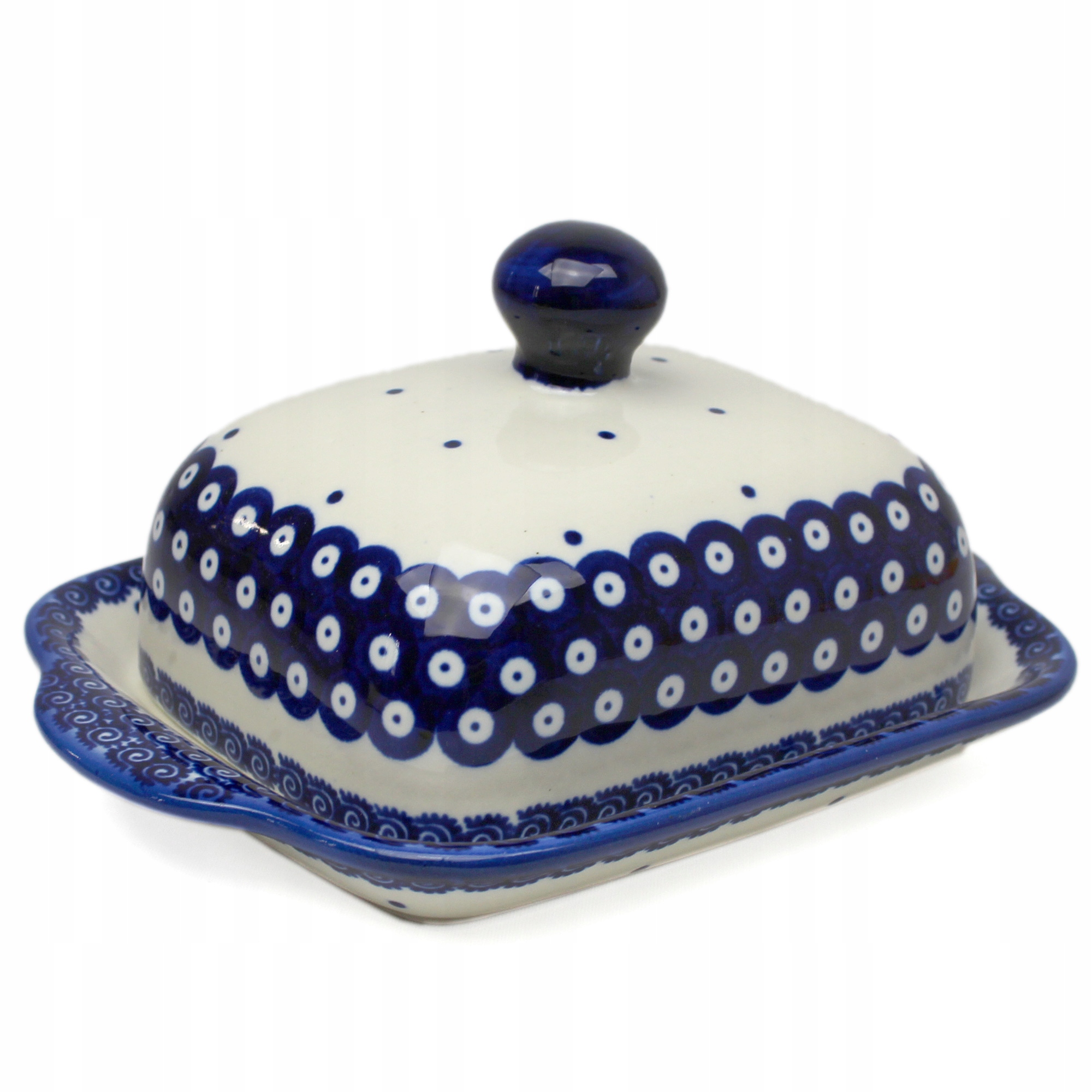 Maselniczka ceramiczna 250 g tradycyjny wzór Bolesławiec K5