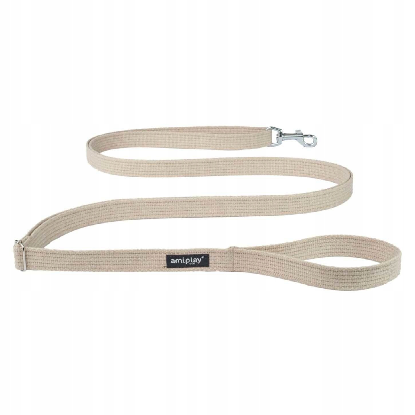 

AmiPlay Smycz Bawełna M 160-300/2cm Beżowa