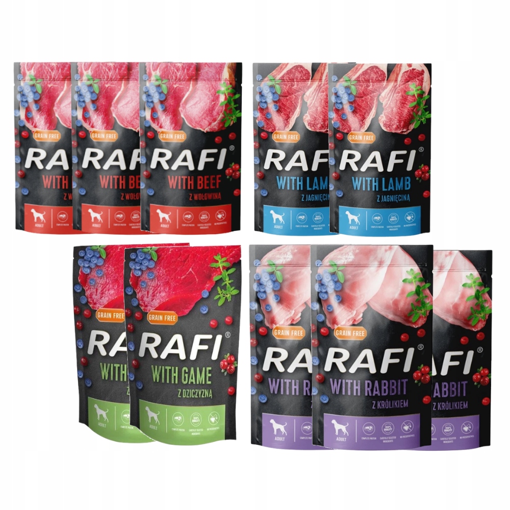 Levně Dolina Noteci Rafi Krmivo mokré pro psa mix chutí 10 x 500 g