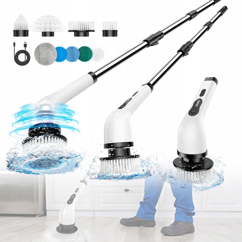 Levně Elektrický Rotační Kartáč Na Čištění Úklidu A Drhnutí 9V1