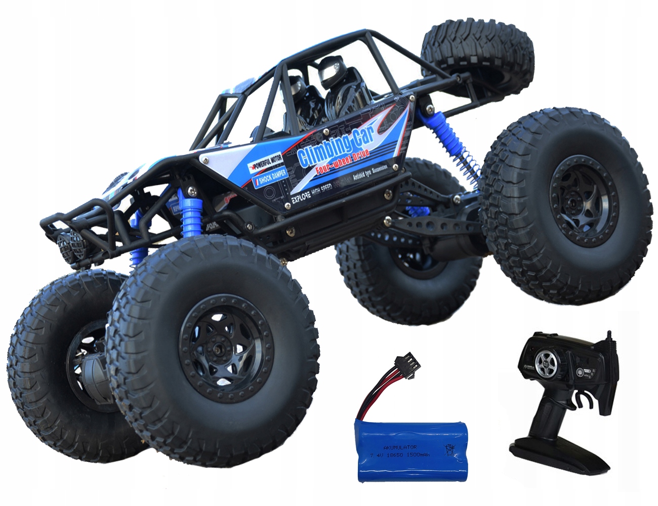 TERENOWY SAMOCHÓD ZDALNIE STEROWANY DUŻY 48 CM NAPĘD 4X4 AUTO RC NIEBIESKI